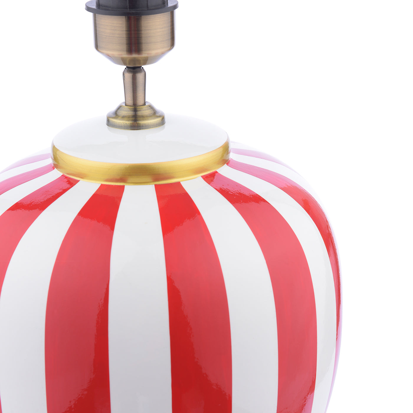 Circus Ceramic Table Lamp Red & White With Shade