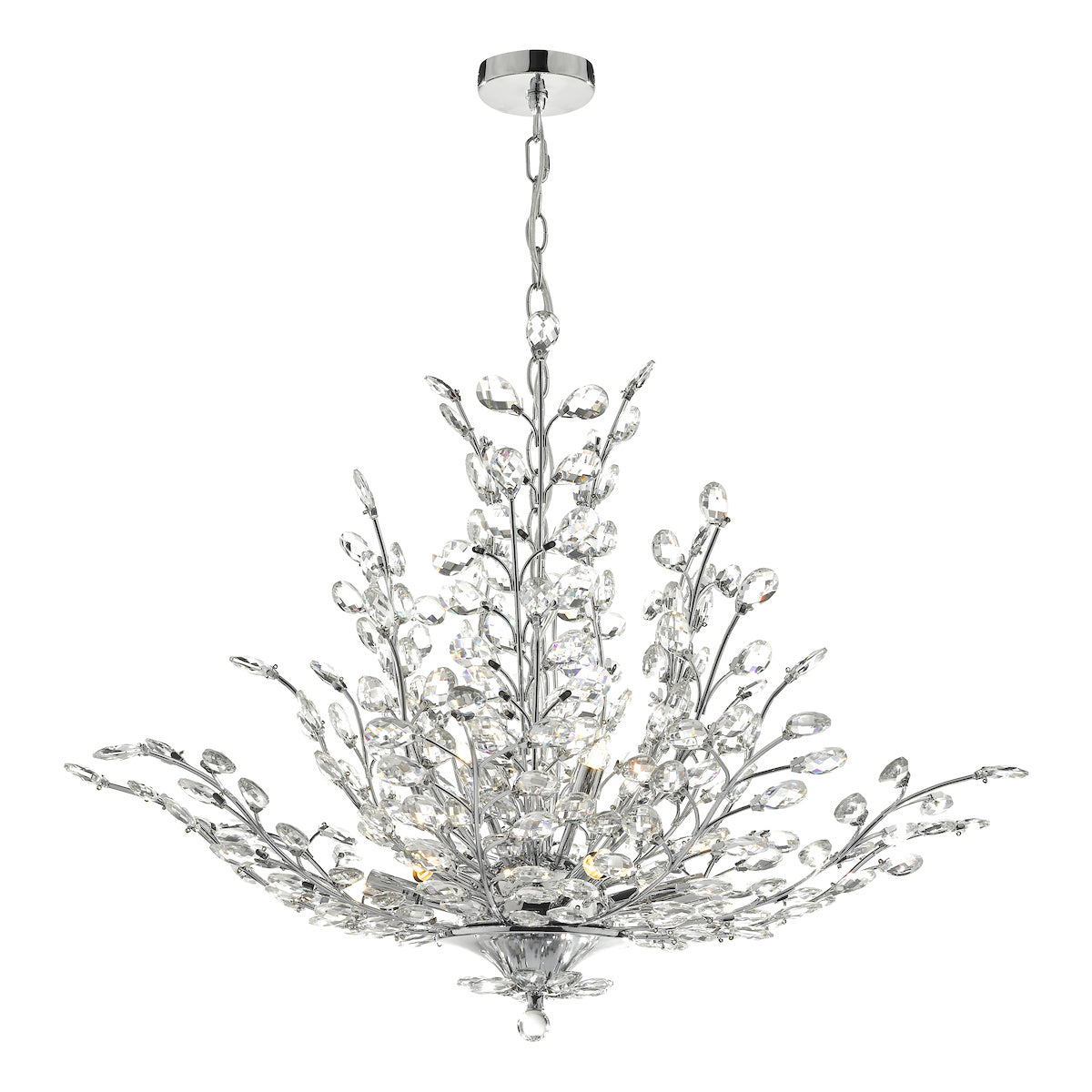 Cordelia 9 Light Pendant Polished Chrome & Crystal
