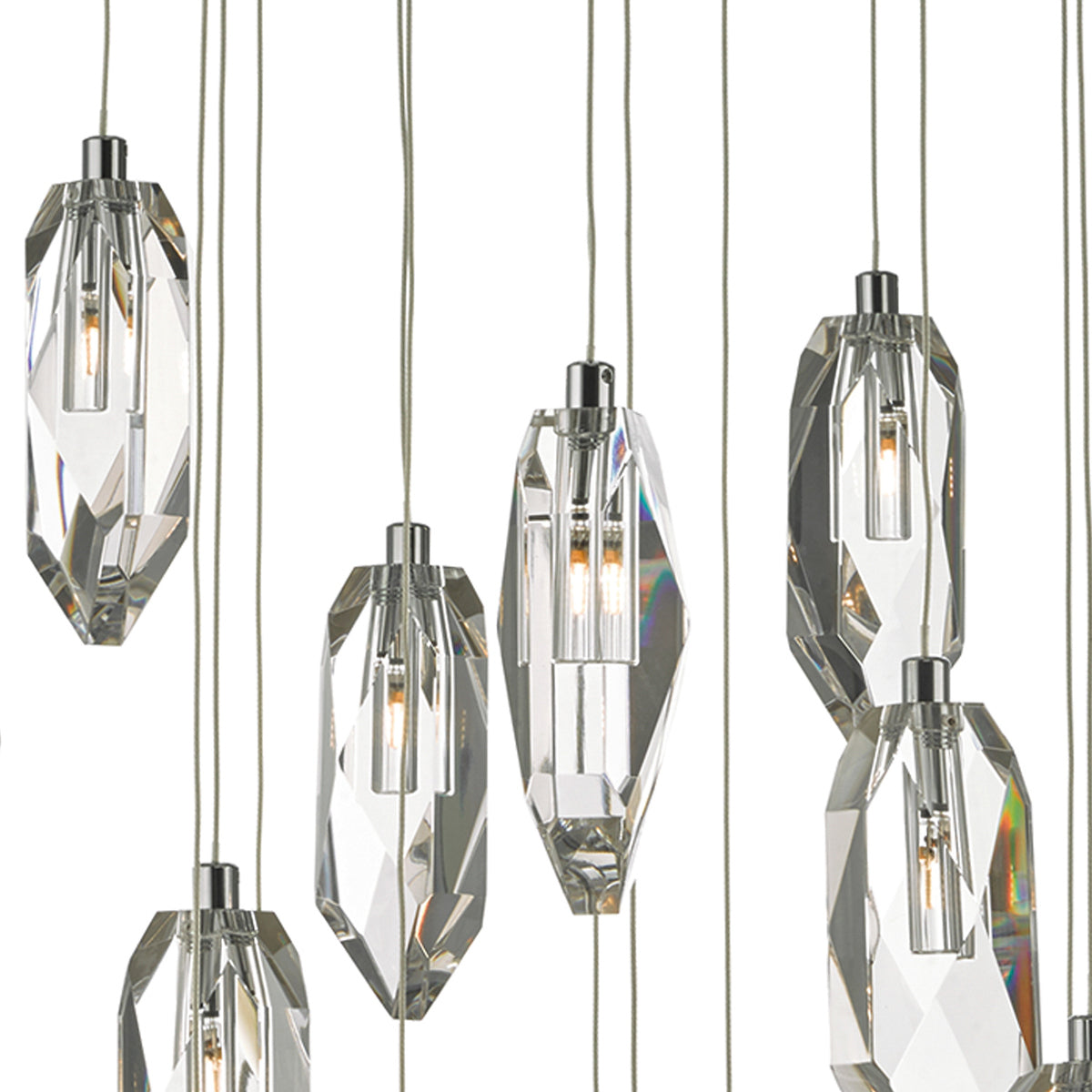 Crystal 18 Light Cluster Pendant Polished Chrome & Crystal