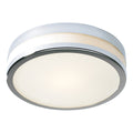 Cyro Large Bathroom Flush Polished Chrome Opal Glass IP44