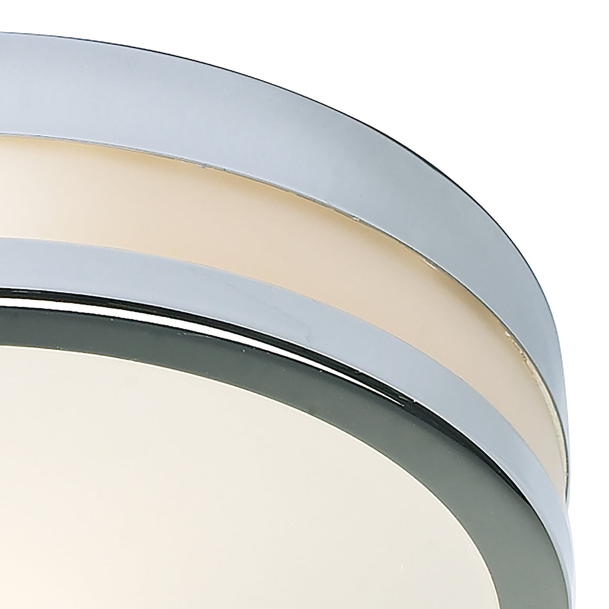 Cyro Large Bathroom Flush Polished Chrome Opal Glass IP44