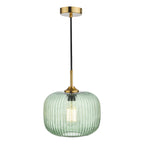 Demarius 1 Light Pendant Green Glass Bronze Detail