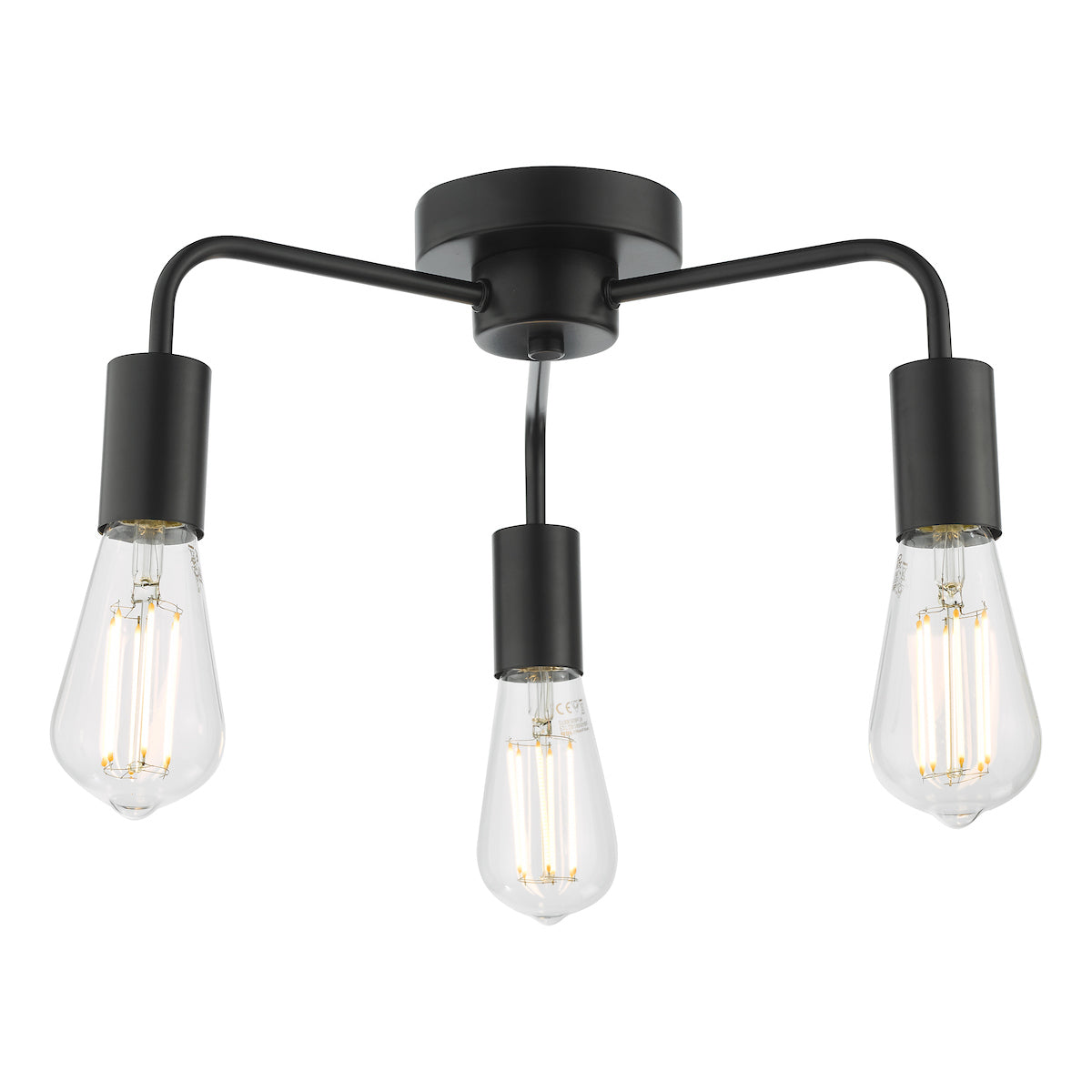 Dena 3 Light Flush Matt Black