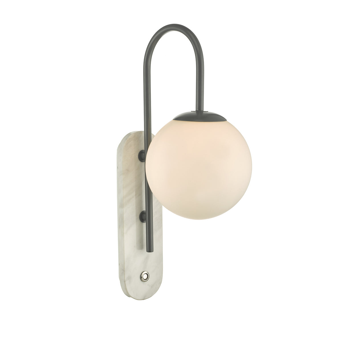 Deuce Bathroom Wall Light Marble Opal Glass IP44