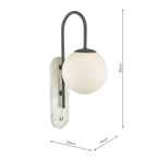 Deuce Bathroom Wall Light Marble Opal Glass IP44