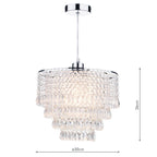 Dionne Non Elec Pendant Polished Chrome Clear Droppers