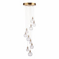 Dita 10 Light Cluster Pendant Brass & Glass