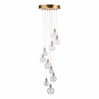 Dita 10 Light Cluster Pendant Brass & Glass