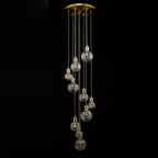 Dita 10 Light Cluster Pendant Brass & Glass