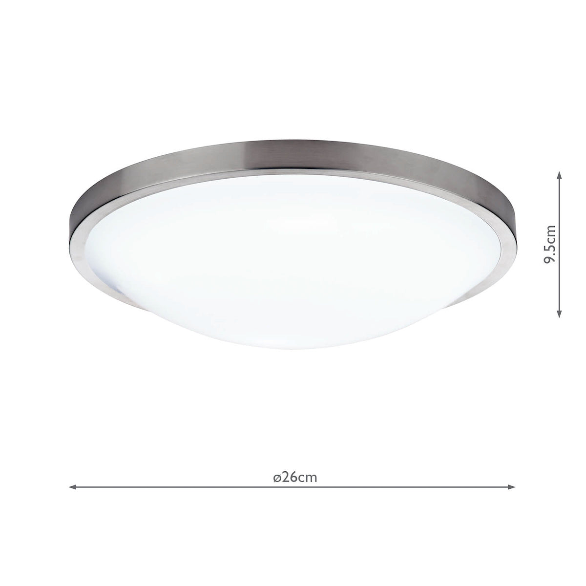 Dover Bathroom Flush Satin Chrome White Acrylic IP44