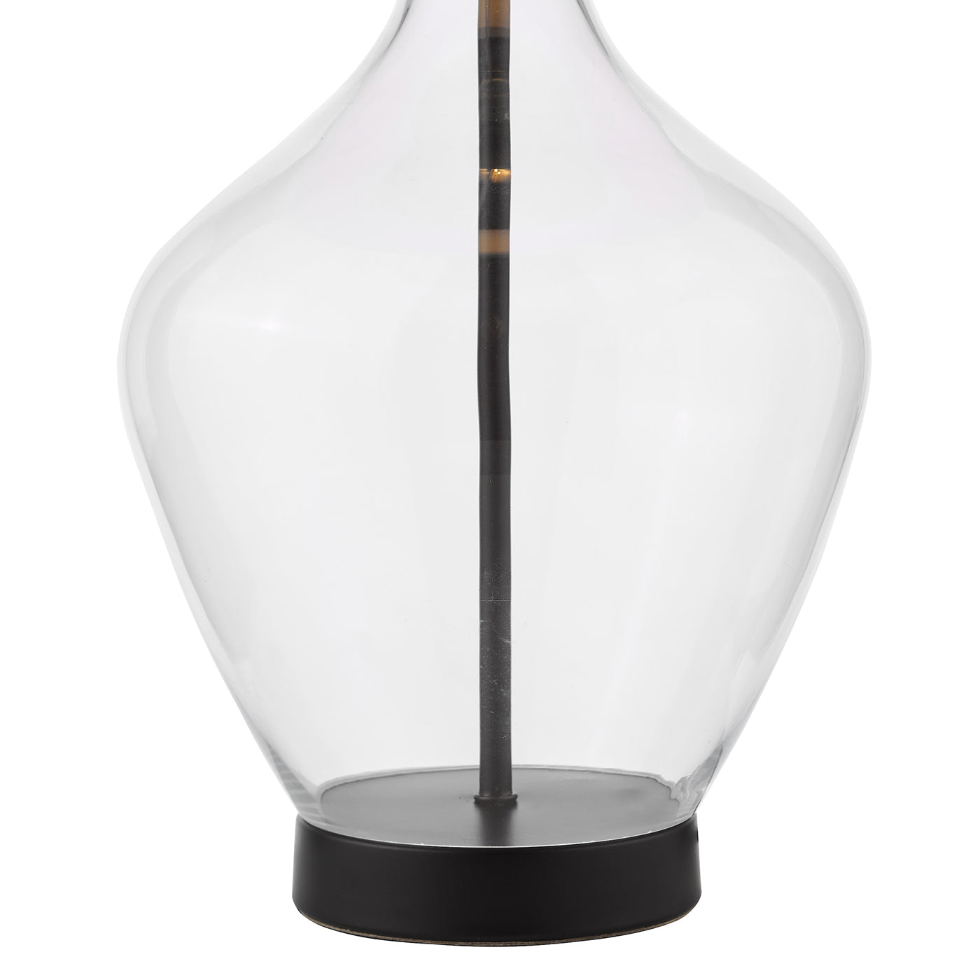 Drago Table Lamp Glass and Matt Black With Shade