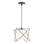 Dreyson Pendant Matt Black and Opal Glass