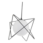 Dreyson Pendant Matt Black and Opal Glass