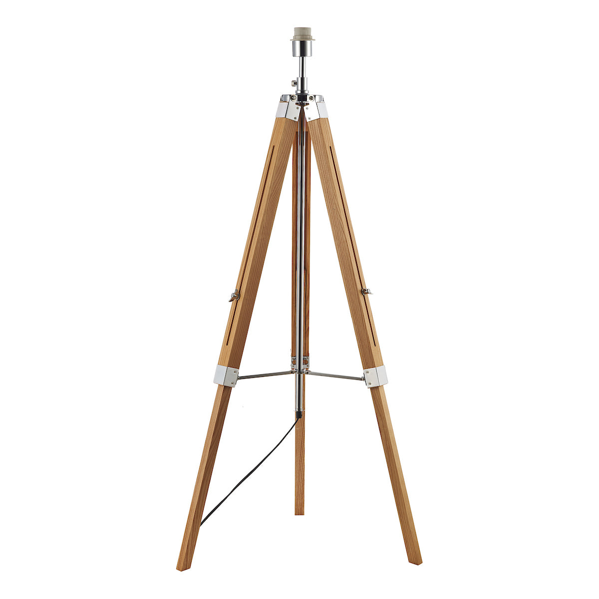 Easel Tripod Floor Lamps Light Wood Polished Chrome Base Only