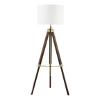 Easel Tripod Floor Lamps Dark Wood Antique Brass Base Only