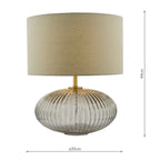 Edmond Table Lamps Smoked Glass Antique Brass Detail With Shade