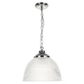 Edna Pendant Ribbed Glass Polished Chrome