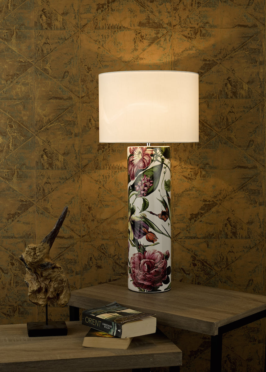Elana Floor Lamps Tropical Print Ceramic Base Only