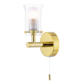 Elba Bathroom Wall Light Polished Gold Glass IP44