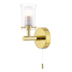 Elba Bathroom Wall Light Polished Gold Glass IP44