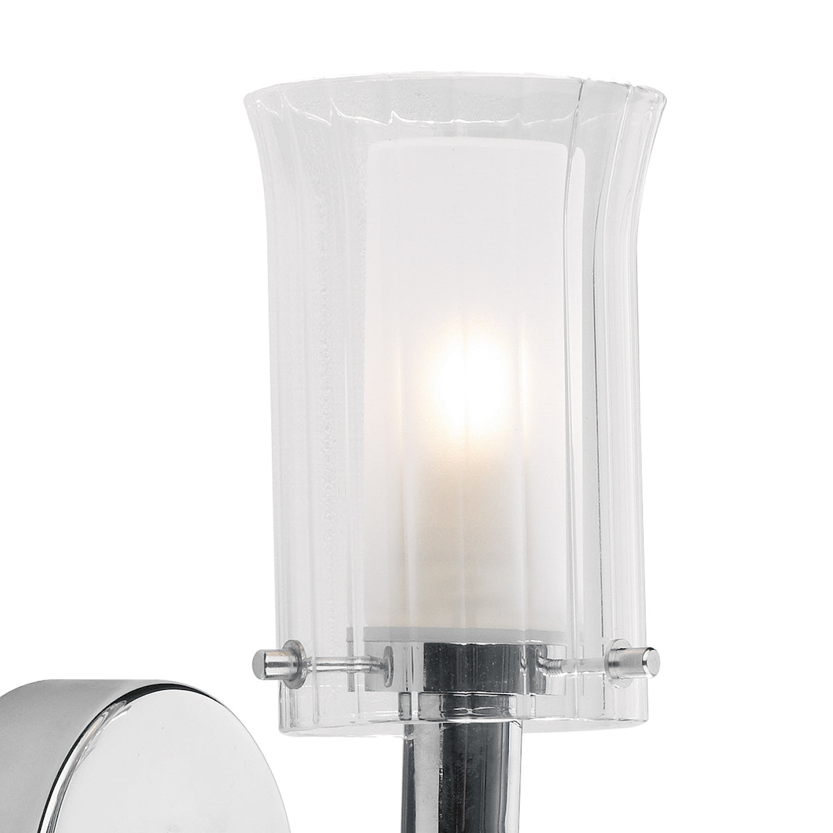 Elba Bathroom Wall Light Polished Chrome Glass IP44