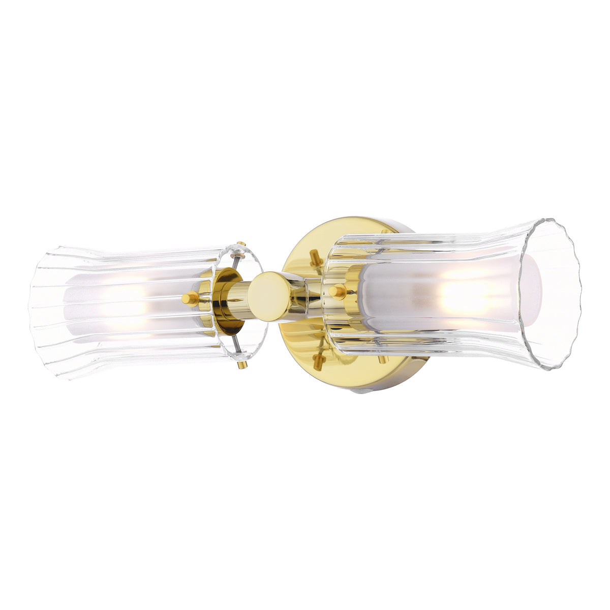 Elba Bathroom 2 Light Wall Light Polished Gold Glass IP44
