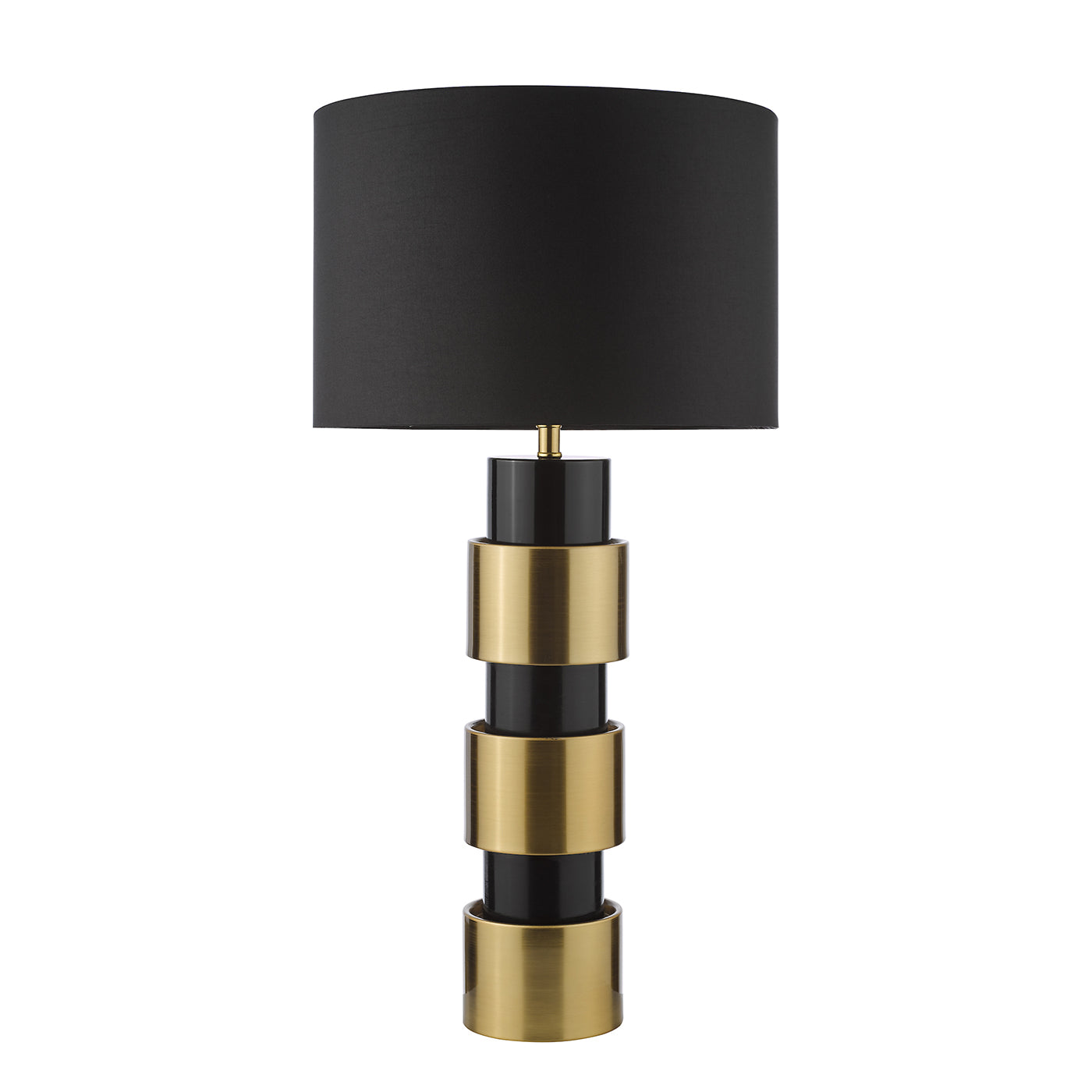 Elwyn Table Lamp Satin Gold and Satin Black With Shade