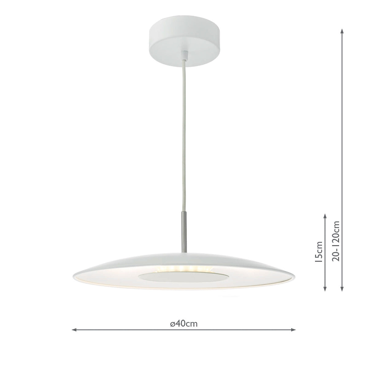 Enoch Pendant White Stainless Steel LED