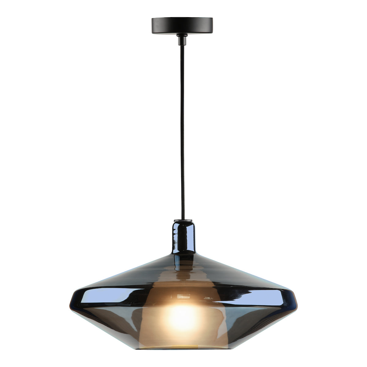 Esmeralda Single Pendant Blue Glass and Opal Glass 1