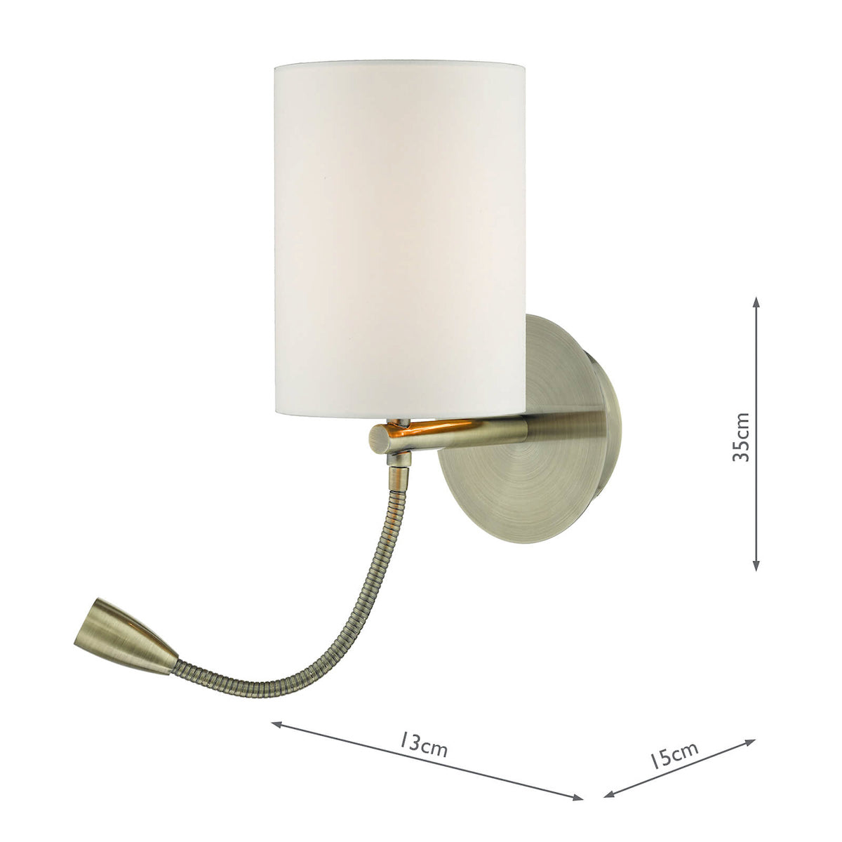 Feta Wall Light LED Antique Brass Base Only