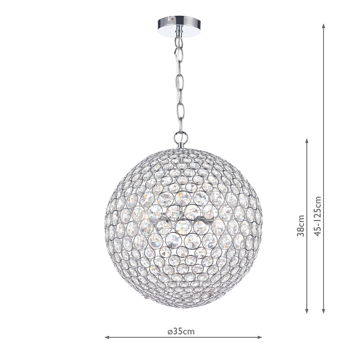 Fiesta 5 Light 35CM Pendant Polished Chrome