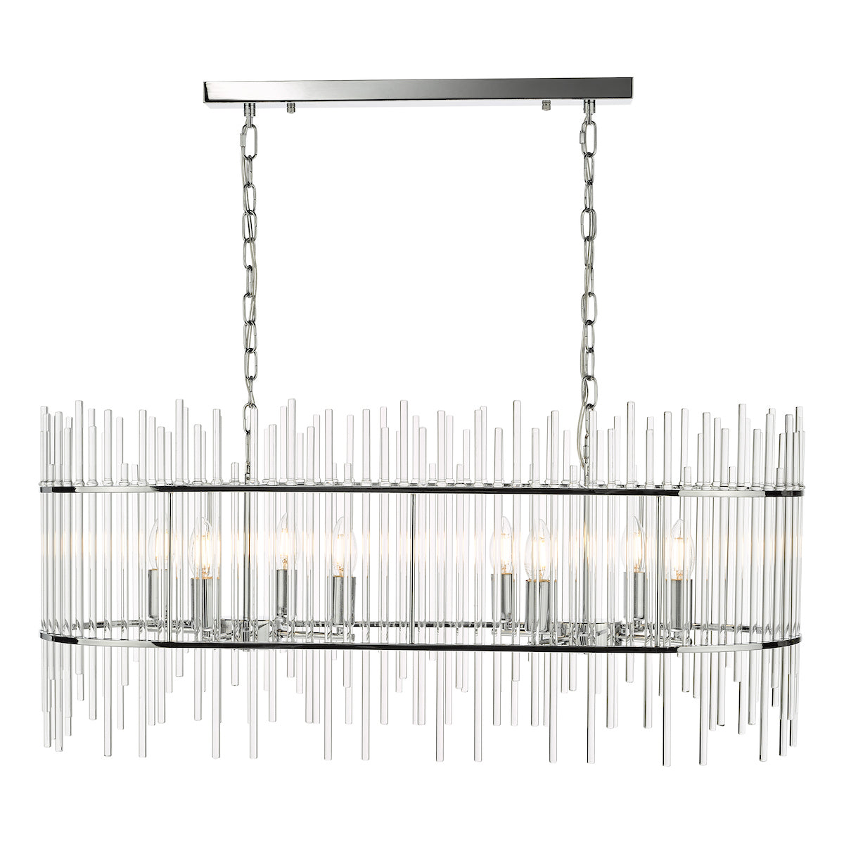 Finola 8 Light Bar Pendant Polished Chrome Glass