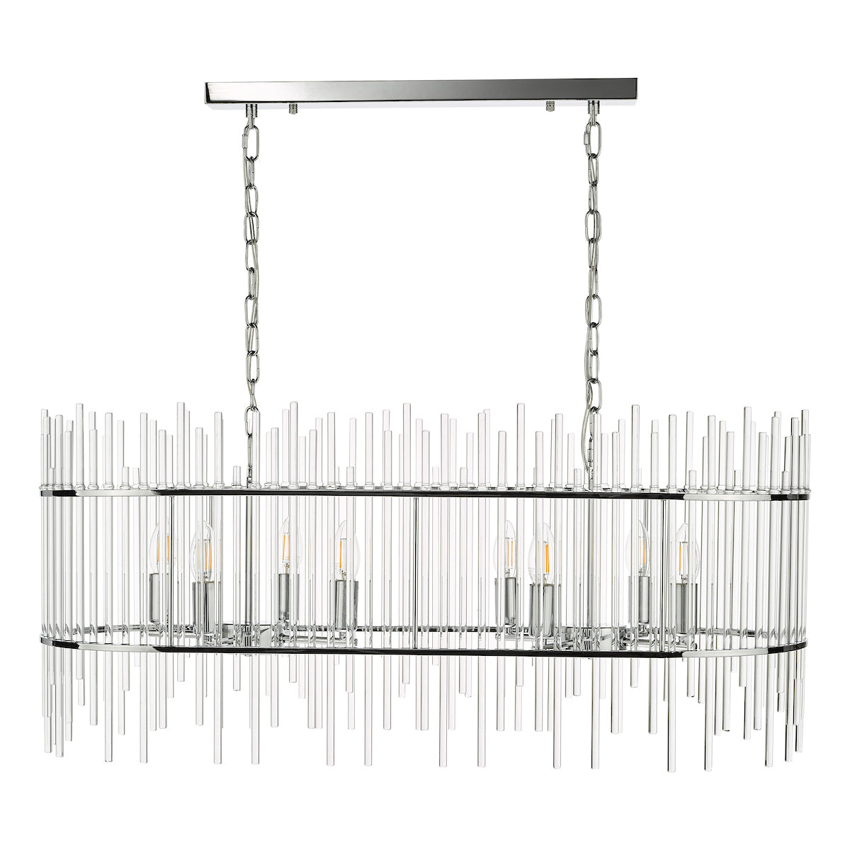 Finola 8 Light Bar Pendant Polished Chrome Glass