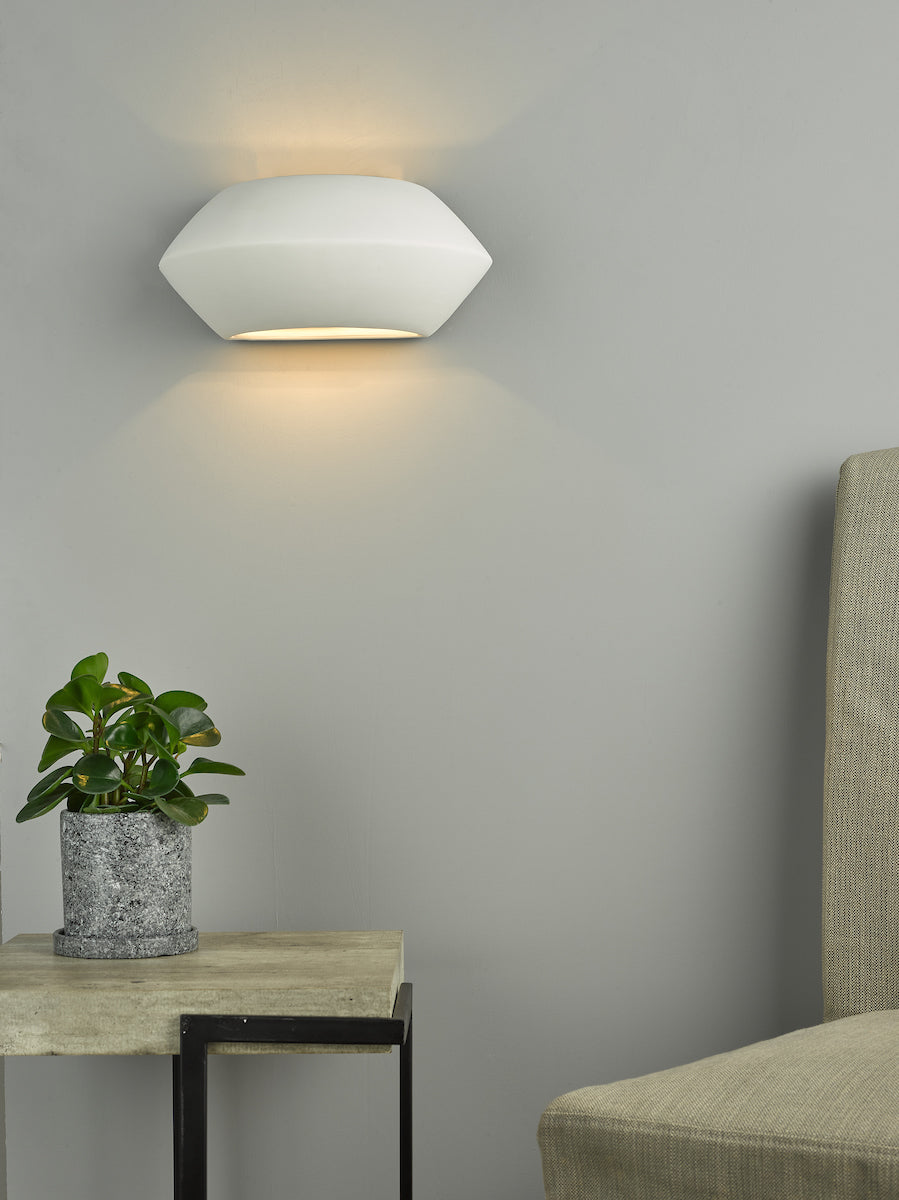 Foden Ceramic Wall Washer White Unglazed