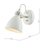 Frederick Single Wall Spotlight White Satin Chrome