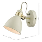 Frederick Single Wall Spotlight Cream Antique Brass