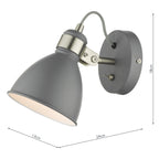 Frederick Single Wall Spotlight Dark Grey Satin Chrome