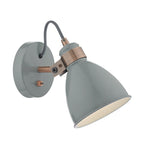 Frederick Single Wall Spotlight Grey & Copper