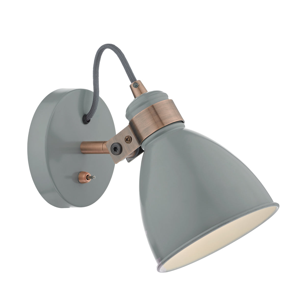 Frederick Single Wall Spotlight Grey & Copper