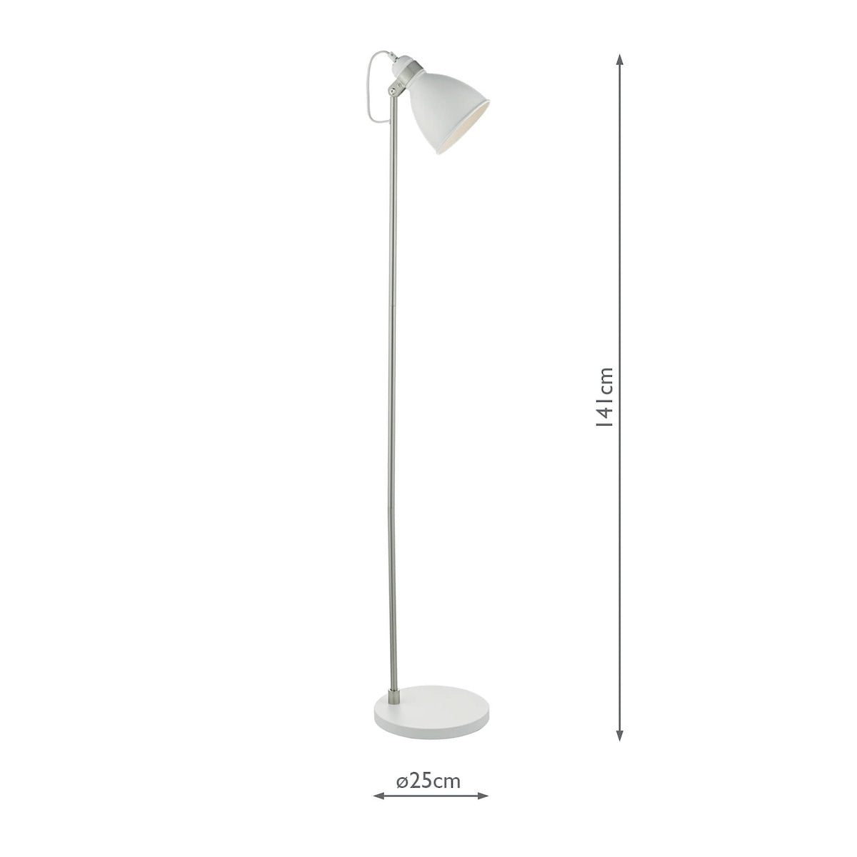 Frederick Task Floor Lamp White & Satin Chrome