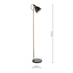 Frederick Task Floor Lamp Black & Copper