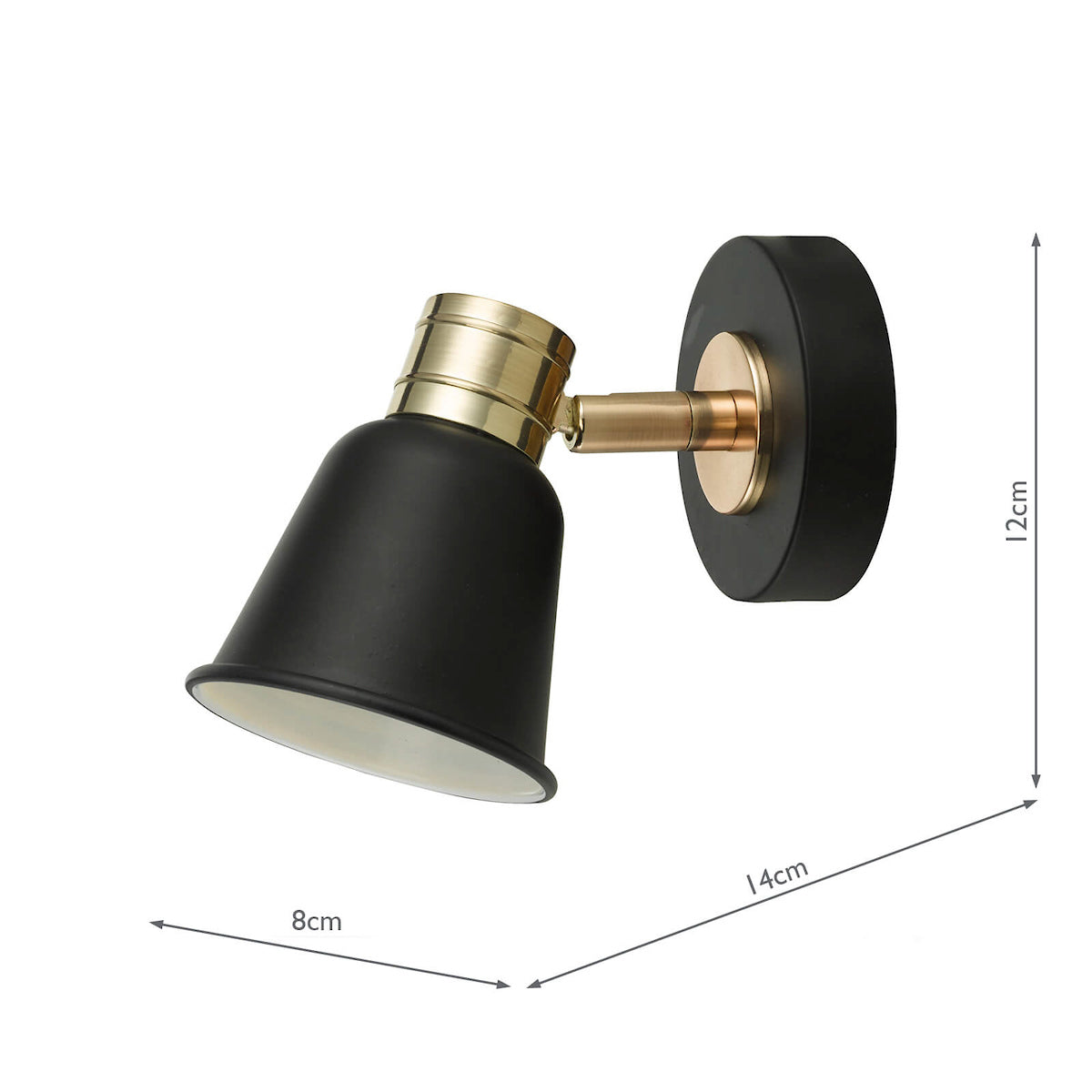 Fry Single Wall Spotlight Black & Rose Gold