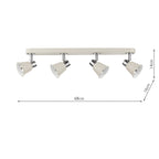 Fry 4 Light Bar Spotlight Cream Polished Chrome