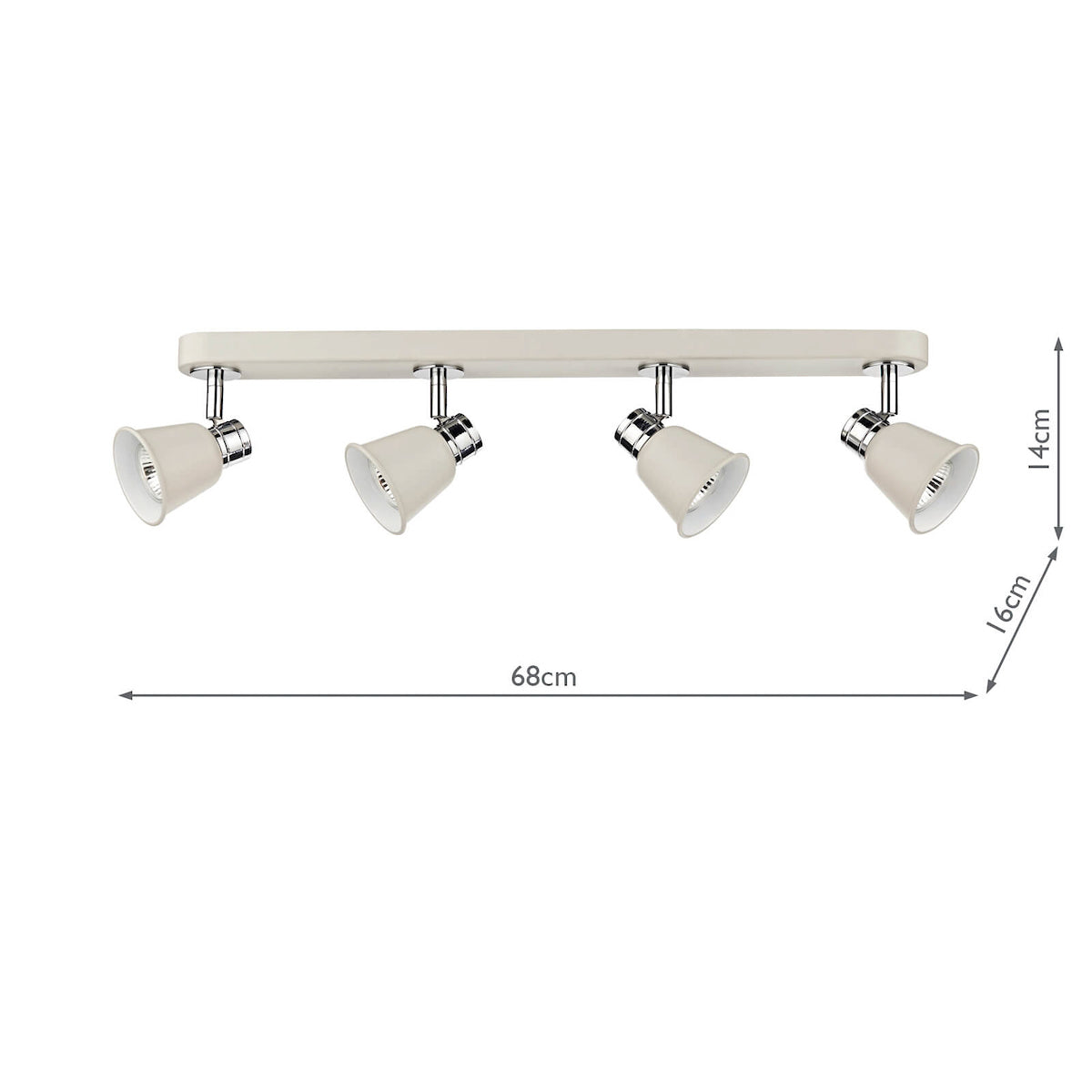 Fry 4 Light Bar Spotlight Cream Polished Chrome