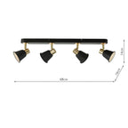 Fry 4 Light Bar Spotlight Black & Rose Gold