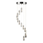 Galileo 12 Light Cluster Pendant Polished Chrome Crystal LED