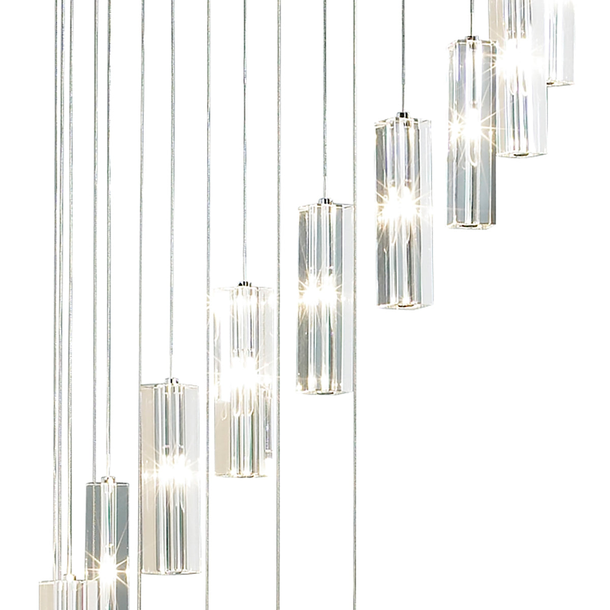 Galileo 20 Light Cluster Pendant Polished Chrome Crystal LED - 3M Drop