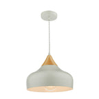 Gaucho 1 Light Single Pendant Grey And Wood