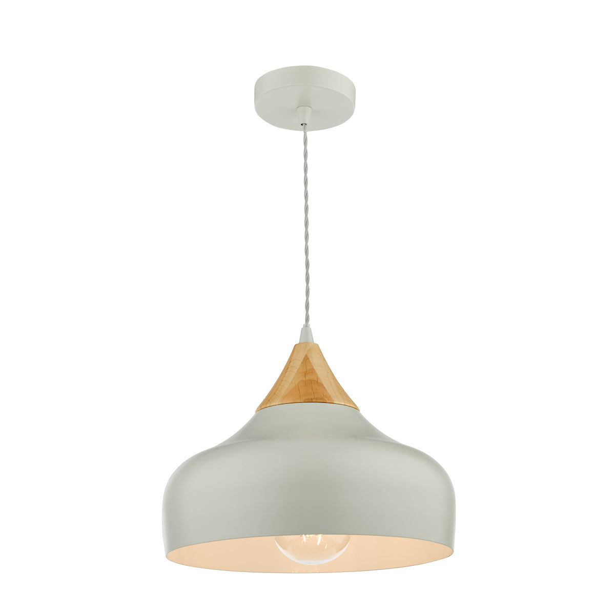 Gaucho 1 Light Single Pendant Grey And Wood