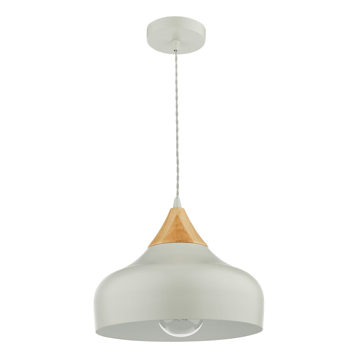 Gaucho 1 Light Single Pendant Grey And Wood